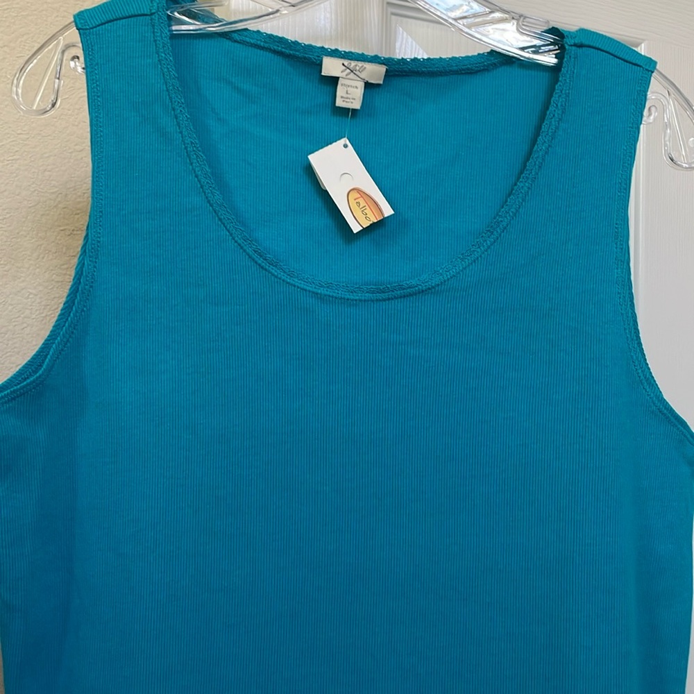 J.JILL 95% COTTON TANK TOP/ CAMI WITH TALBOTS TAG- SIZE LARGE - Picture 12 of 12